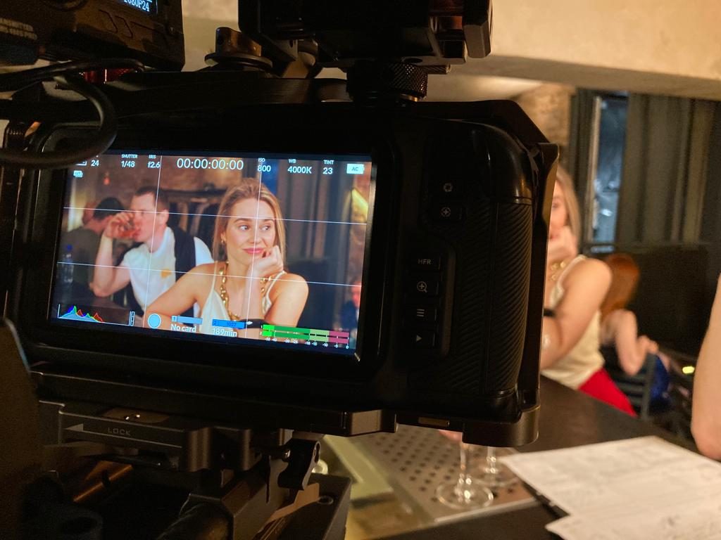 Behind-the-camera image from Jana Varodero's screen work